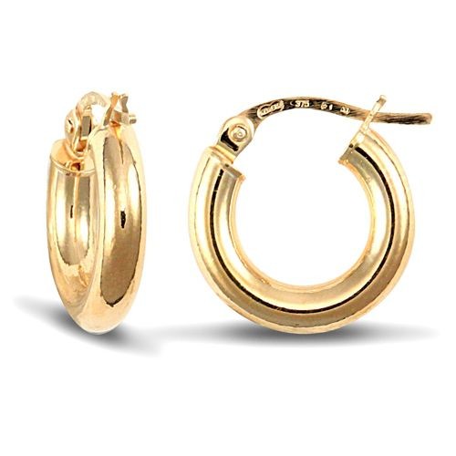 Creole earrings 9ct - 9ct, yellow