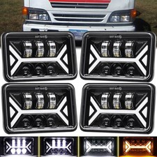 4pcs 4x6'' LED Headlights Hi/Lo Beam DRL Turn Light For Isuzu NQR NPR NPR-HD FTR