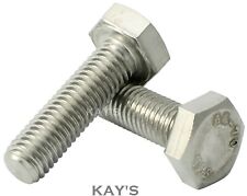 M4 M5 M6 M8 M10 SET SCREWS FULLY THREADED HEXAGON HEAD BOLTS A4 STAINLESS STEEL
