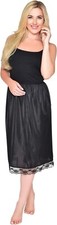 Ladies Lace Short Slip Long Slip Anti Cling Petticoat Black White Underskirt