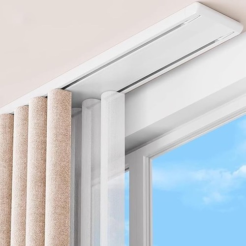 White double row curtain - double,
