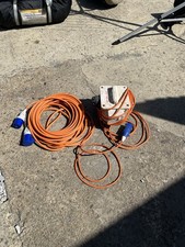 25M Orange Hook Up Mains Lead Camping Caravan Motorhome Electric Power Cord