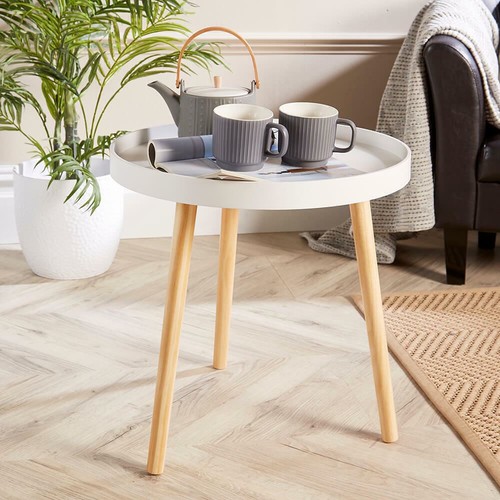 White round coffee - round, side