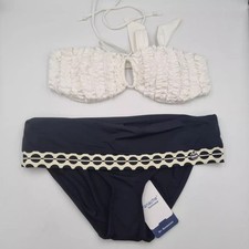 PANACHE Bikini Black Briefs and Medium Abercrombie & Fitch Bandeau Top UK 8-10