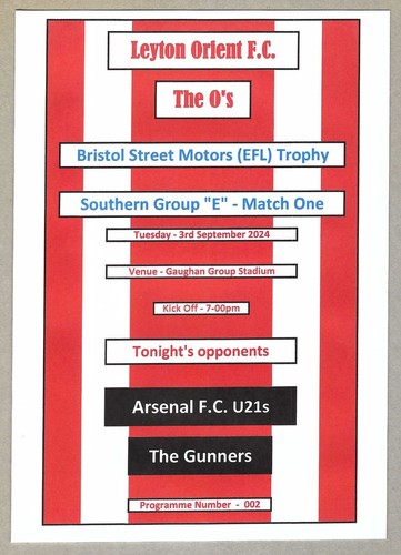 Leyton orient arsenal - v, u21s
