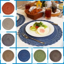 Round Woven Placemats Kitchen Table Place Mat Dining Table Cup Mat 18/30/38cm UK