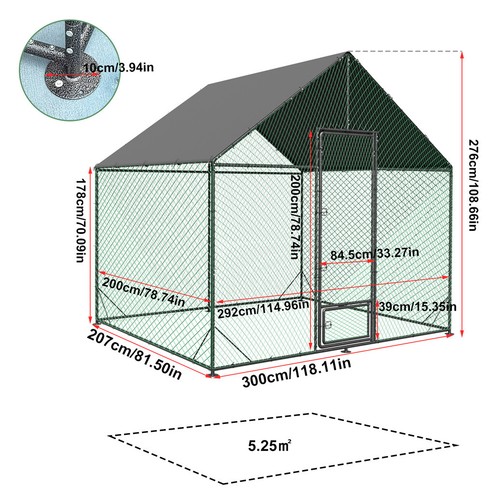 Xxl metal chicken run coop - chicken,