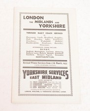 Bus Coach Revised Timetable Leaflet Yorkshire Services 17th March 1935