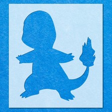 Pokemon Charmander Silhouette Stencil Stencil, Mylar Airbrush Painting Wall Art