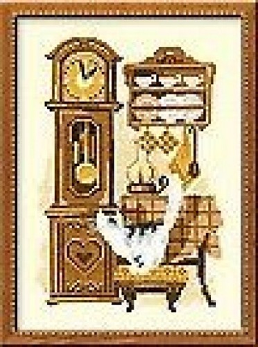 Grandfather clock and cat - clock,