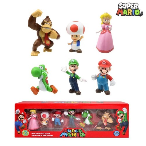 6pcs super mario bros pvc - super,