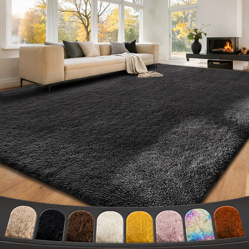 Fluffy faux fur shaggy rug - faux,