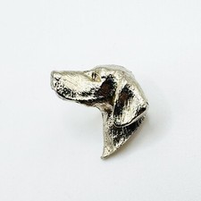 Vintage Hungarian Vizsla Pewter Pin Badge Brooch Lapel Hound Dog Pointer Canine