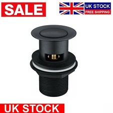 Black Matt Basin Waste Click Clack Pop up Slotted Waste for Bathroom Sink 