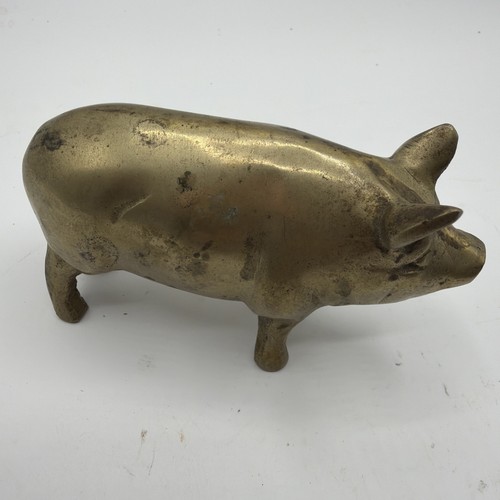 Vintage brass piggy pig piglet - brass,