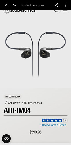 Audio technica ath im04 ear - audio-technica, in-ear