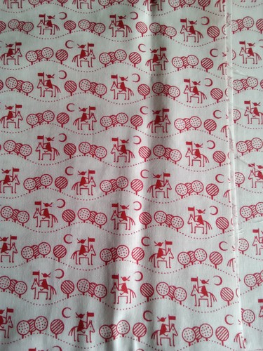 White cotton with - on, horse