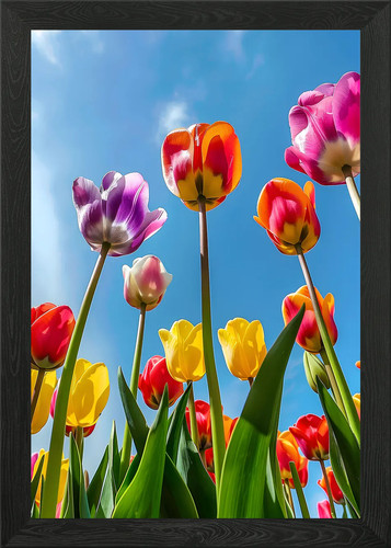 Spring tulips framed wall - spring,