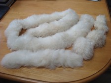 Real Sheep Skin Fur Trim White