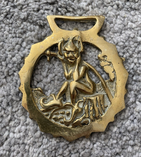 Vintage brass horse - vintage, medallion