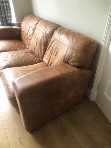 Dfs tan leather seater - tan, sofa
