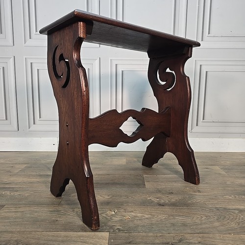Antique oak side table - side,