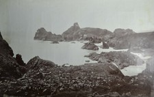 c1880/90 Victorian Albumen Photo Cornwall Kynance Cove & Asparagus Island Frith