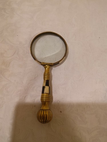 Vintage brass magnifying glass - vintage,