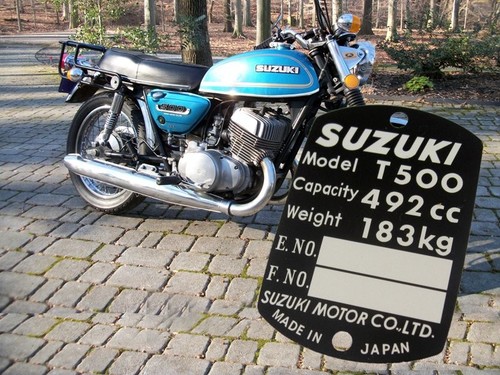 Suzuki t500 headtube tag - t500,