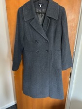 Sapphire Sky London 70% Wool And Cashmere Grey Women’s Coat. Size Uk 12