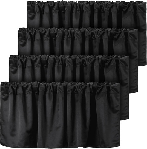 4pcs black valance - valance, curtain