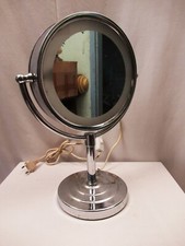 Vintage Desktop Stand Mirror Double Sided Vanity Dresser With Light Collectible"