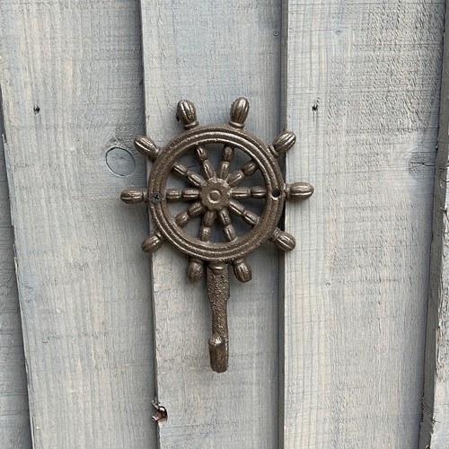 Cast iron wall hook nautical - cast,