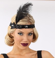 6 PIECES FEATHER/HEADBAND FLAPPER HEADPIECE GATSBY 1920 FANCY DRESS FREE POST