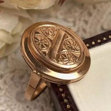 Fine Vintage Soviet Russian Rose Gold 583 14K Ring Women's Jewelry Size 7 USSR