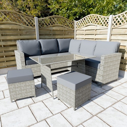 Corner rattan dining set - corner,