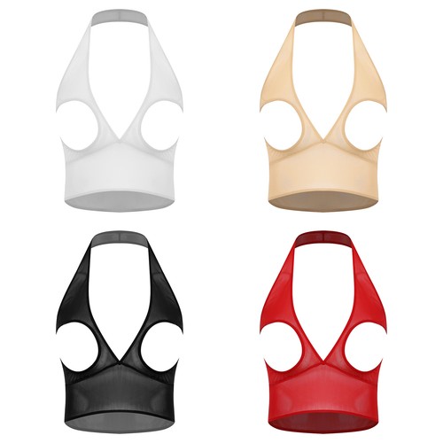 Women sheer mesh bra - sheer, cutout