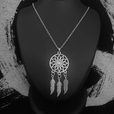 Unisex Trendy Silver Dream Catcher Charms Pendant Necklace Jewellery Gift UK