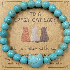 Cat 8mm Turquoise Stone