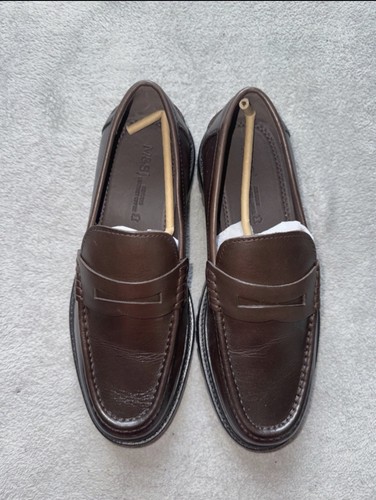 Mens brown leather slip - m&s,