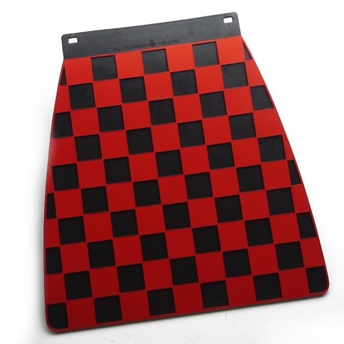Red black chequered mudflap - red,