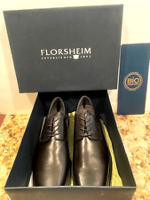 MENS 13B FLORSHEIM  BIOCOMFORT TECH BLACK LEATHER SHUTTLE OXFORD DRESS SHOES NIB
