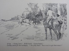 Hunt Fox & Hounds WHIP - HERE HERE! HOLD HARD! COME BACK! Antique Punch Cartoon