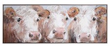 Three Amigos - Hereford Cow - Wall Art Print Framed - Adelene Fletcher NEW