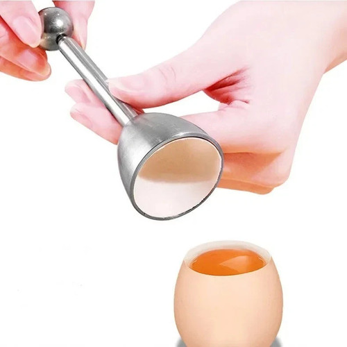 Stainless steel egg topper - egg,