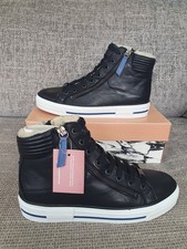 Ladies MODA IN PELLE ADARE Black Leather Zip Feature High Top Trainers UK 8 (41)