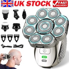 9D Bald Head Shavers 6 in1 Electric Shaver Cordless Wet Dry Rotary Razor for Men
