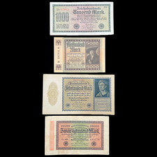 1922 Germany 4 Banknote Set