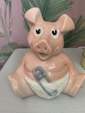 Nat West Woody Baby Pig Money Box Wade Piggy Bank Immaculate No Chips