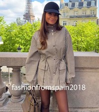 ZARA NEW WOMAN PLAID HIGH-NECK